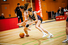Basketball, Win2Day Basketball Damen Superliga 2024/25, Grunddurchgang 11.Runde, Vienna Timberwolves, Vienna United, Larissa Serban (31), Oryna Bolotnikova (26)