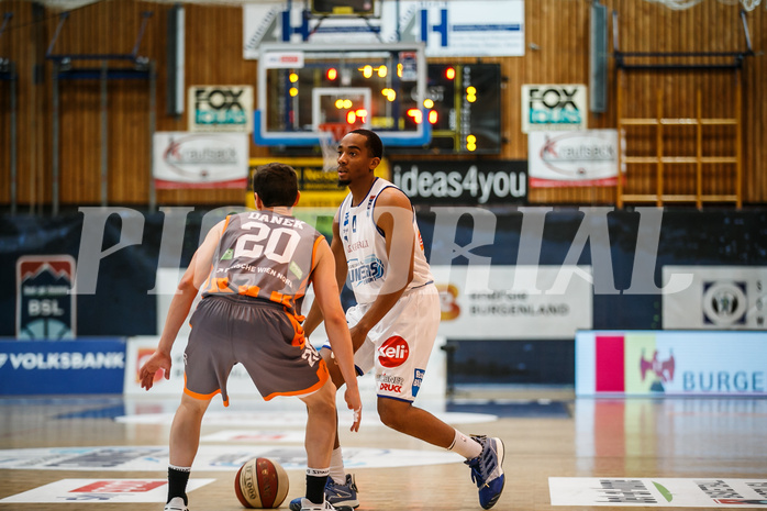 Basketball, bet-at-home Basketball Superliga 2020/21, Grunddurchgang 8. Runde, Oberwart Gunners, Klosterneuburg Dukes, Laurence Alexander (4)