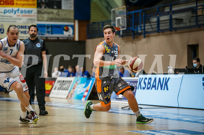 Basketball, bet-at-home Basketball Superliga 2020/21, Grunddurchgang 8. Runde, Oberwart Gunners, Klosterneuburg Dukes, Valentin Bauer (14)