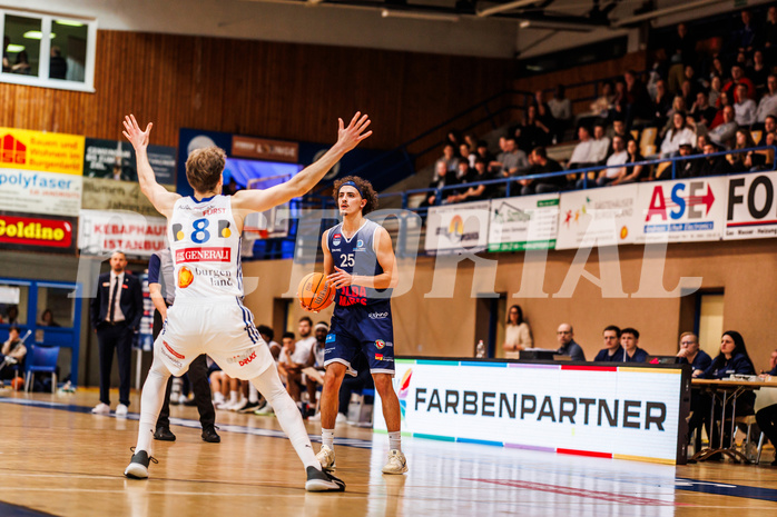 Basketball, win2day Basketball Superliga 2024/25, Grunddurchgang Runde 19, Oberwart Gunners, BBC Nord Dragonz, Lukas Hahn (25)