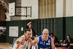 Basketball, Basketball Superliga 2023/24, Grundduchgang 2.Runde, Fürstenfeld Panthers, Oberwart Gunners, Mirza Manjgo (5), Sebastian Käferle (7)