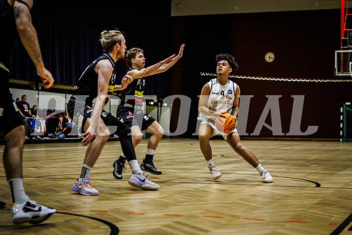 Basketball, Basketball Zweite Liga 2023/24, Grunddurchgang 1.Runde, Basket Flames, Mattersburg Rocks, Dean-Leon Cantor (9)