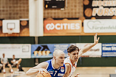 Basketball, Basketball Superliga 2023/24, Grundduchgang 2.Runde, Fürstenfeld Panthers, Oberwart Gunners, Sebastian Käferle (7), Felix Leindecker (6)