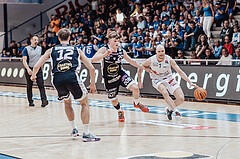 Basketball, Basketball Superliga 2023/24 , VF 4, Oberwart Gunners, Gmunden Swans, Jakob Lohr (12), Orri Gunnarsson (29), Sebastian Kaeferle (7)