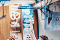 Basketball, Basketball Superliga 2023/24 , VF 4, Oberwart Gunners, Gmunden Swans, Toni Blazan (10), Edi Patekar (9), Orri Gunnarsson (29)