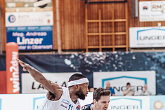 Basketball, Basketball Superliga 2023/24 , VF 4, Oberwart Gunners, Gmunden Swans, Derrek Brooks (11), Benedikt Guettl (7)