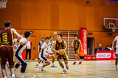 Basketball, Basketball Zweite Liga 2024/25, Grunddurchgang 20.Runde, Vienna Timberwolves, Traiskirchen Lions NexGen, Jakob Konzet (5), Anes Avdic (7)