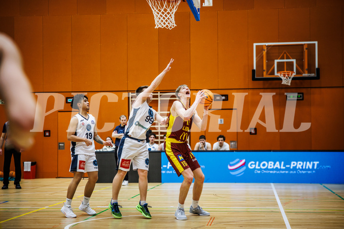 Basketball, Basketball Zweite Liga 2024/25, Grunddurchgang 20.Runde, Vienna Timberwolves, Traiskirchen Lions NexGen, Erik Dietz (15)