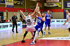 Basketball Superliga 2020/21, Grunddurchgang 13. Runde Flyers Wels vs. Oberwart, Aleksandar Andjelkovic (10), Ignaz Fiodorovas. (5), Renato Poljak (16), Davor Lamesic (7),
