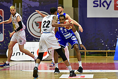 Basketball Superliga 2020/21, Grunddurchgang 13. Runde Flyers Wels vs. Oberwart, Jarvis Ray (22), Nigel Pruitt (11),
