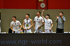 Basketball Superliga 2020/21, Grunddurchgang 13. Runde Flyers Wels vs. Oberwart, Danilo Tepic (9), Lukas Reichle (17),Aleksandar Andjelkovic (10), Elvir Jakupovic (21),