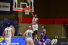 Basketball Superliga 2020/21, Grunddurchgang 13. Runde Flyers Wels vs. Oberwart, Davor Lamesic (7), Christian Von Fintel (27), Jarvis Ray (22), Lawrence Alexander (04),
