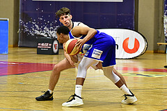 Basketball Superliga 2020/21, Grunddurchgang 13. Runde Flyers Wels vs. Oberwart, Elvir Jakupovic (21), Lawrence Alexander (04),
