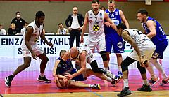 Basketball Superliga 2020/21, Grunddurchgang 13. Runde Flyers Wels vs. Oberwart, Austen Awosika (1), Davor Lamesic (7), Renato Poljak (16), Christian Von Fintel (27), Jarvis Ray (22)
