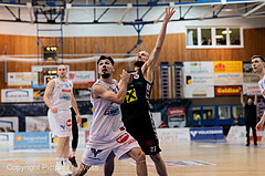 Basketball, win2day Basketball Superliga 2022/23, Grunddurchgang Runde 17, Oberwart Gunners, Flyers Wels, Derek Hanes (14), Christian von Fintel (27)