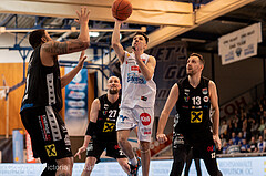 Basketball, win2day Basketball Superliga 2022/23, Grunddurchgang Runde 17, Oberwart Gunners, Flyers Wels, Christian von Fintel (27), Derek Hanes (14), Arvydas Gydra (13)