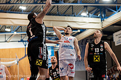 Basketball, win2day Basketball Superliga 2022/23, Grunddurchgang Runde 17, Oberwart Gunners, Flyers Wels, Christian von Fintel (27), Derek Hanes (14), Arvydas Gydra (13)
