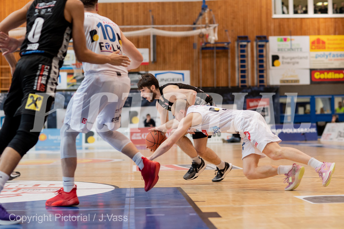 Basketball, win2day Basketball Superliga 2022/23, Grunddurchgang Runde 17, Oberwart Gunners, Flyers Wels, Sebastian K