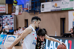 Basketball, win2day Basketball Superliga 2022/23, Grunddurchgang Runde 17, Oberwart Gunners, Flyers Wels, Derek Hanes (14), Elvir Jakupovic (21)