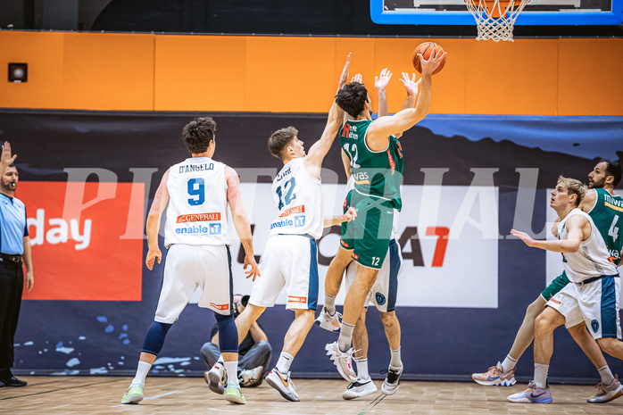 Basketball, Win2Day Superliga 2022/23, Grunddurchgang 17.Runde, Vienna Timberwolves, Kapfenberg Bulls, Jakob Lohr (12), Nemanja Krstic (12)