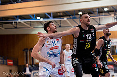 Basketball, win2day Basketball Superliga 2022/23, Grunddurchgang Runde 17, Oberwart Gunners, Flyers Wels, John Joseph Rauch (11), Arvydas Gydra (13)