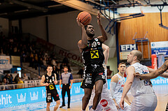 Basketball, win2day Basketball Superliga 2022/23, Grunddurchgang Runde 17, Oberwart Gunners, Flyers Wels, Austen Awosika (10)