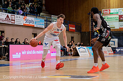 Basketball, win2day Basketball Superliga 2022/23, Grunddurchgang Runde 17, Oberwart Gunners, Flyers Wels, Brock Gardner (10)