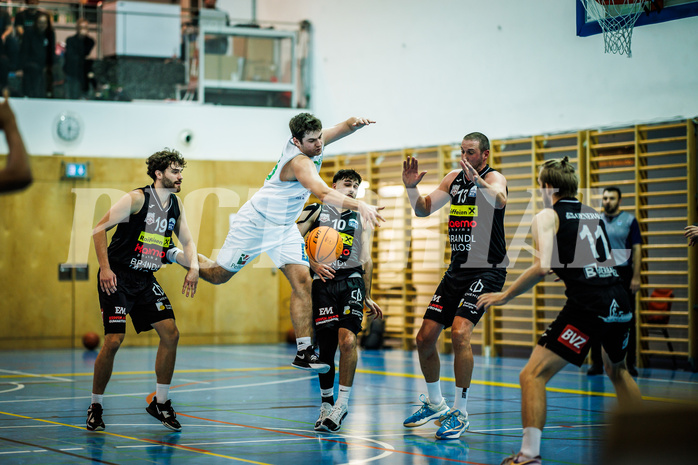 Basketball, Basketball Zweite Liga 2023/24, Grunddurchgang 4.Runde, Deutsch Wagram Alligators, Mattersburg Rocks, Paul Schuecker (19), Daniel Schuch (10), Corey Hallett (13)