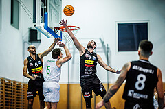 Basketball, Basketball Zweite Liga 2023/24, Grunddurchgang 4.Runde, Deutsch Wagram Alligators, Mattersburg Rocks, Dominik Alturban (6), Ognjen Drljaca (6), Tobias Winkler (9)