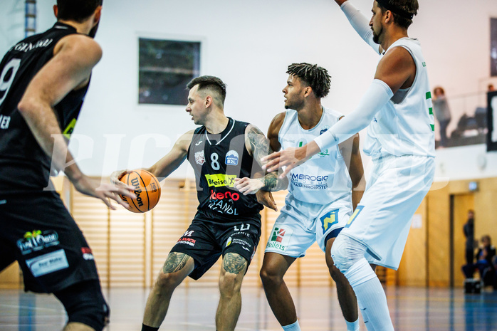 Basketball, Basketball Zweite Liga 2023/24, Grunddurchgang 4.Runde, Deutsch Wagram Alligators, Mattersburg Rocks, Petar Zivkovic (8), Philip Konate (16), Marko Kolaric (30)