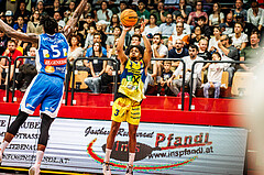 Basketball, win2day Basketball Superliga 2023/24, Finale Spiel 3, UBSC Graz, Oberwart Gunners, Zachery Deshon Cooks (3)