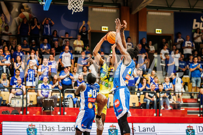 Basketball, win2day Basketball Superliga 2023/24, Finale Spiel 3, UBSC Graz, Oberwart Gunners, Jalen Shaw (6)