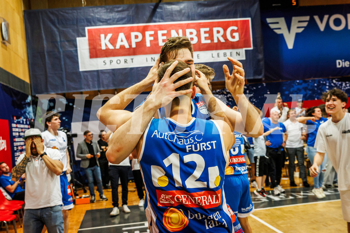 Basketball, win2day Basketball Superliga 2023/24, Finale Spiel 3, UBSC Graz, Oberwart Gunners, Celebrations