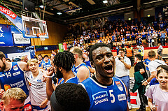 Basketball, win2day Basketball Superliga 2023/24, Finale Spiel 3, UBSC Graz, Oberwart Gunners, Celebrations