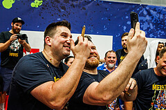 Basketball, win2day Basketball Superliga 2023/24, Finale Spiel 3, UBSC Graz, Oberwart Gunners, Celebrations