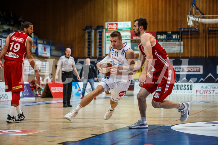 Basketball, Admiral Basketball Superliga 2019/20, Grunddurchgang 14.Runde, Oberwart Gunners, BC Vienna, Saimon Sutt (11)
