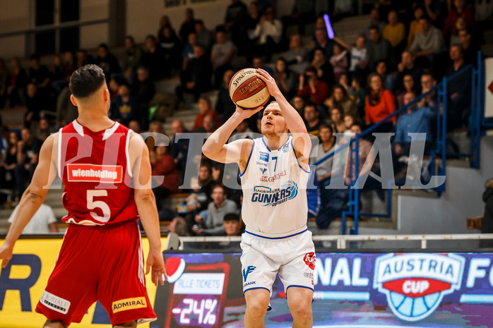 Basketball, Admiral Basketball Superliga 2019/20, Grunddurchgang 14.Runde, Oberwart Gunners, BC Vienna, Sebastian Käferle (7)