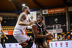Basketball, bet-at-home Basketball Superliga 2020/21, Grunddurchgang 17.Runde, BC Vienna, Flyers Wels, Austen Awosika (1)