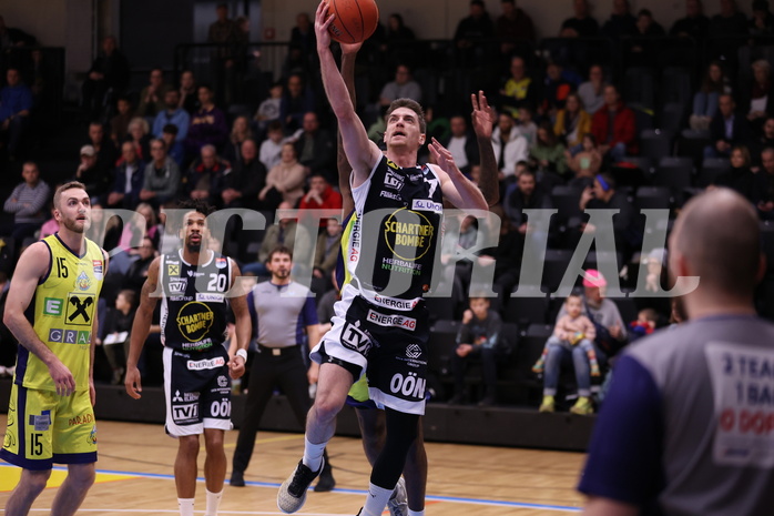05.02.2023, Graz, Raiffeisen Sportpark Graz, Basketball Superliga 2022/23, Grunddurchgang, Runde 20, UBSC Raiffeisen Graz - OCS Swans Gmunden