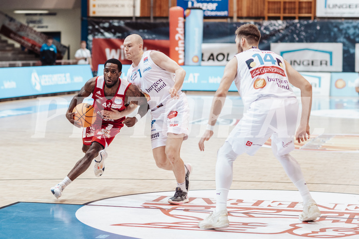 Basketball, Basketball Superliga 2023/24, Gunddurchgang 7. Runde, Oberwart Gunners, BC Vienna, Demarkus Stuckey Jr. (42), Sebastian Kaeferle (7)