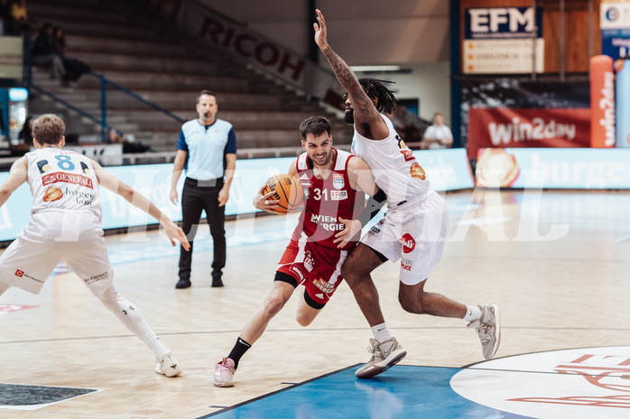Basketball, Basketball Superliga 2023/24, Gunddurchgang 7. Runde, Oberwart Gunners, BC Vienna, Davor Konjevic (31), James Graham (11)