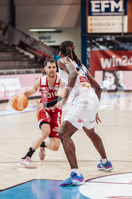 Basketball, Basketball Superliga 2023/24, Gunddurchgang 7. Runde, Oberwart Gunners, BC Vienna, Davor Konjevic (31), James Graham (11)
