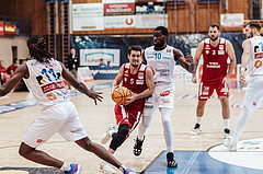 Basketball, Basketball Superliga 2023/24, Gunddurchgang 7. Runde, Oberwart Gunners, BC Vienna, Bogic Vujosevic (5), Trevion Lamar (10)