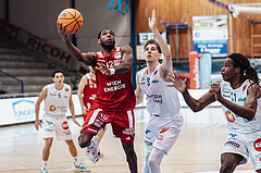 Basketball, Basketball Superliga 2023/24, Gunddurchgang 7. Runde, Oberwart Gunners, BC Vienna, Demarkus Stuckey Jr. (42), Florian Koeppel (8). James Graham (11)
