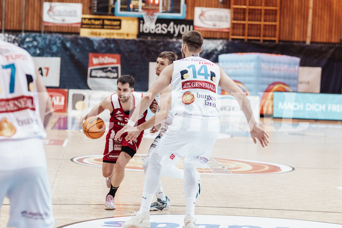 Basketball, Basketball Superliga 2023/24, Gunddurchgang 7. Runde, Oberwart Gunners, BC Vienna, Davor Konjevic (31), Jonathan Knessl (12)