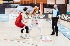 Basketball, Basketball Superliga 2023/24, Gunddurchgang 7. Runde, Oberwart Gunners, BC Vienna, Bogic Vujosevic (5), Jonathan Knessl (12)