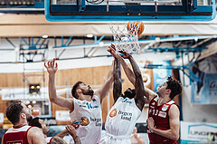 Basketball, Basketball Superliga 2023/24, Gunddurchgang 7. Runde, Oberwart Gunners, BC Vienna, Ivan Siriscevic (17), Daniel Koeppel (14), Trevion Lamar (10), Darko Bajo (13)