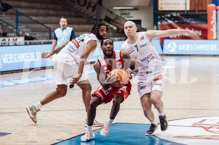 Basketball, Basketball Superliga 2023/24, Gunddurchgang 7. Runde, Oberwart Gunners, BC Vienna, Kris Monroe (13), Demarkus Stuckey Jr. (42), Sebastian Kaeferle (7)