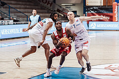 Basketball, Basketball Superliga 2023/24, Gunddurchgang 7. Runde, Oberwart Gunners, BC Vienna, Kris Monroe (13), Demarkus Stuckey Jr. (42), Sebastian Kaeferle (7)