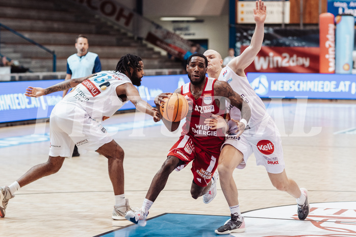 Basketball, Basketball Superliga 2023/24, Gunddurchgang 7. Runde, Oberwart Gunners, BC Vienna, Kris Monroe (13), Demarkus Stuckey Jr. (42), Sebastian Kaeferle (7)